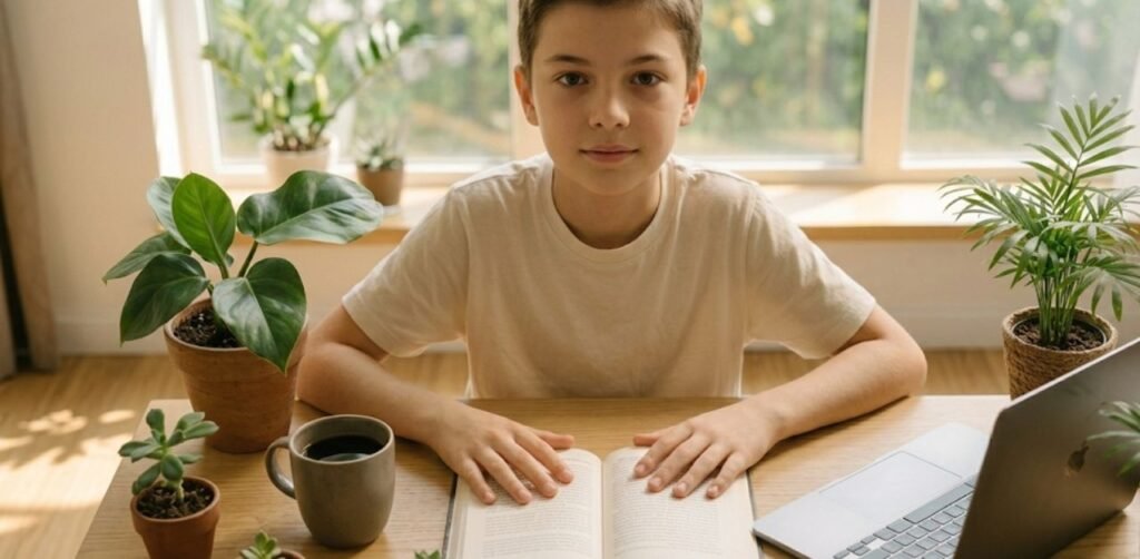 Mindful Learning - A Student Studying with Full Focus and Awareness